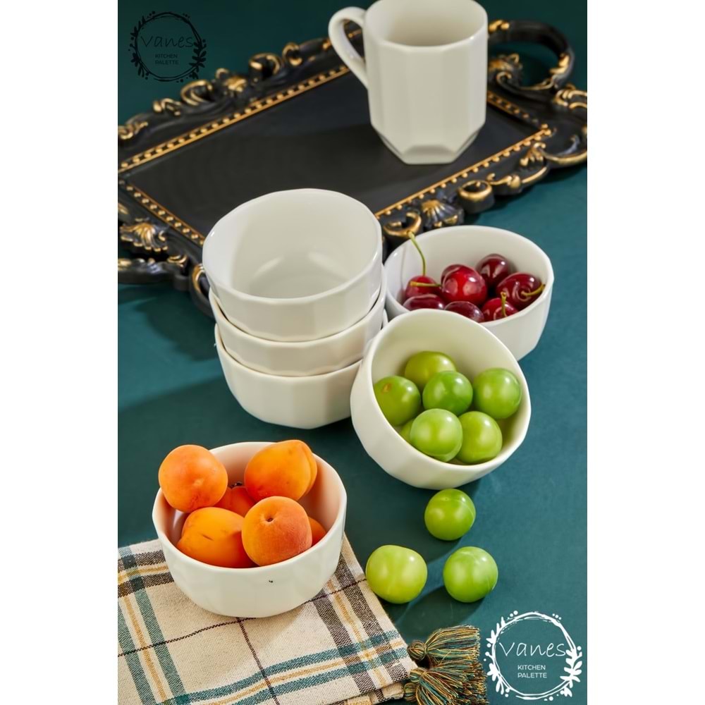 Vanes 3 Lü Porselen Çerezlik Kase (8 Paket)