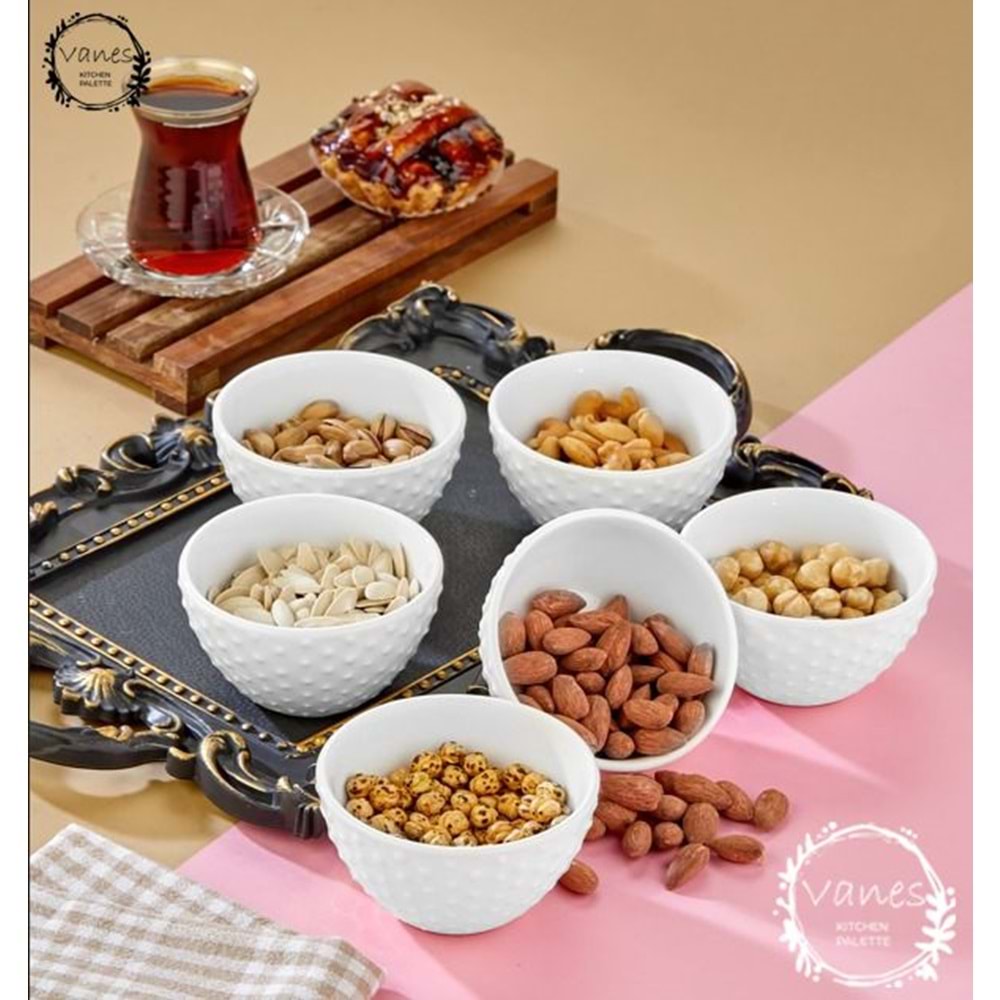 Vanes 3 Lü Porselen Çerezlik Kase (8 Paket)