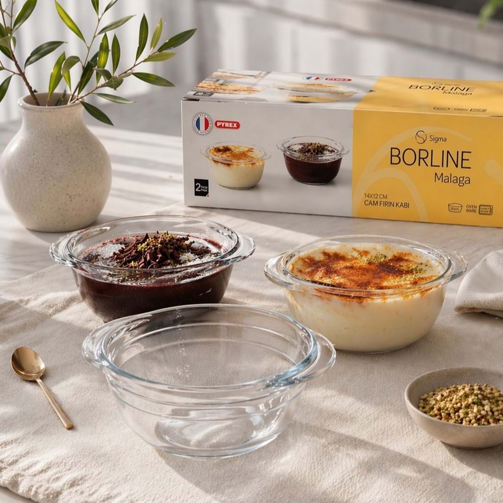 Sigma Sgm13708 Malaga 2 Li Fırın Kabı 300 Cc (12 Paket)