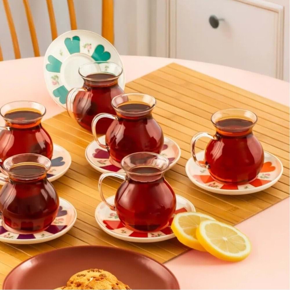 Perotti 17901 Beyoğlu Porselen Tabaklı Çay Seti 210 Ml