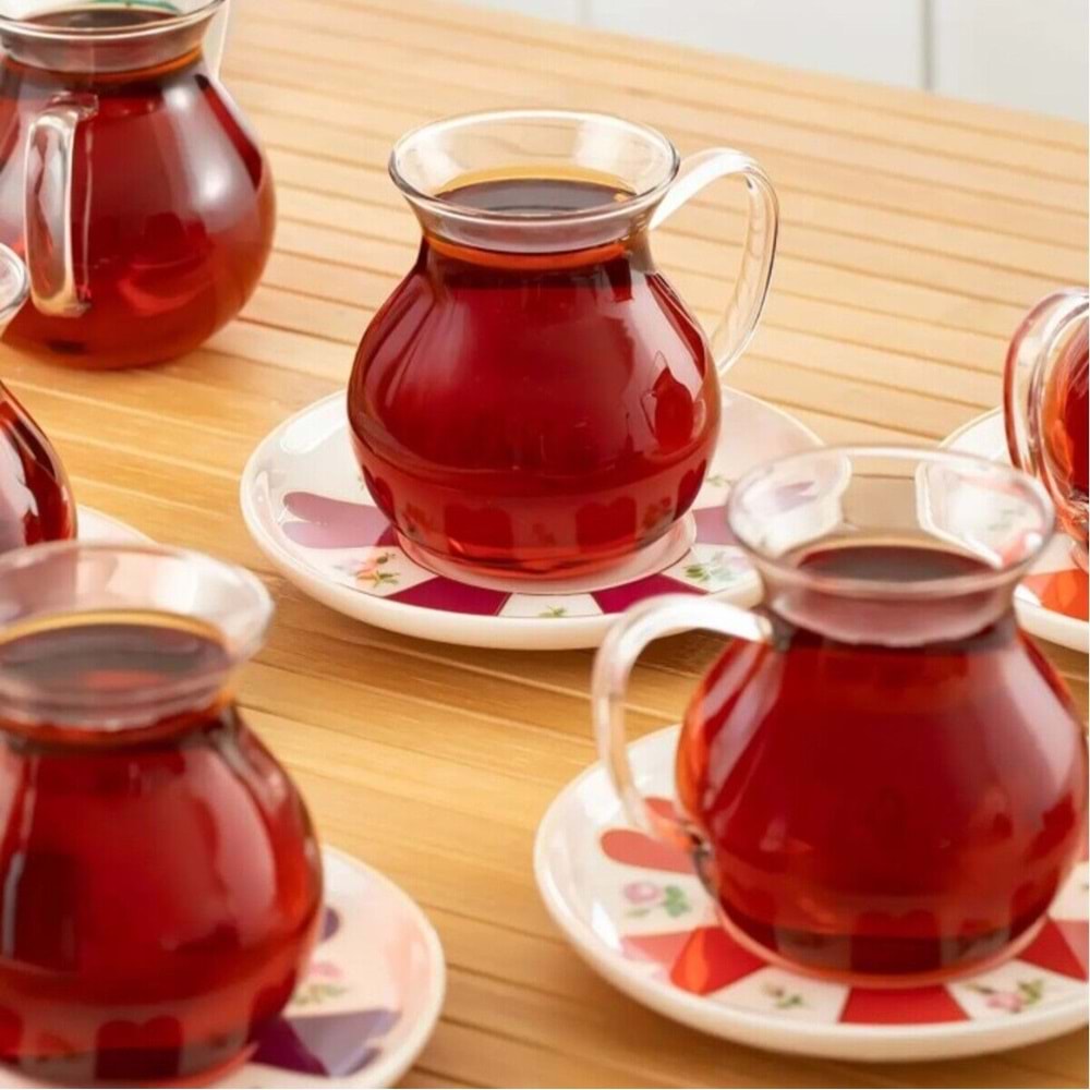 Perotti 17901 Beyoğlu Porselen Tabaklı Çay Seti 210 Ml