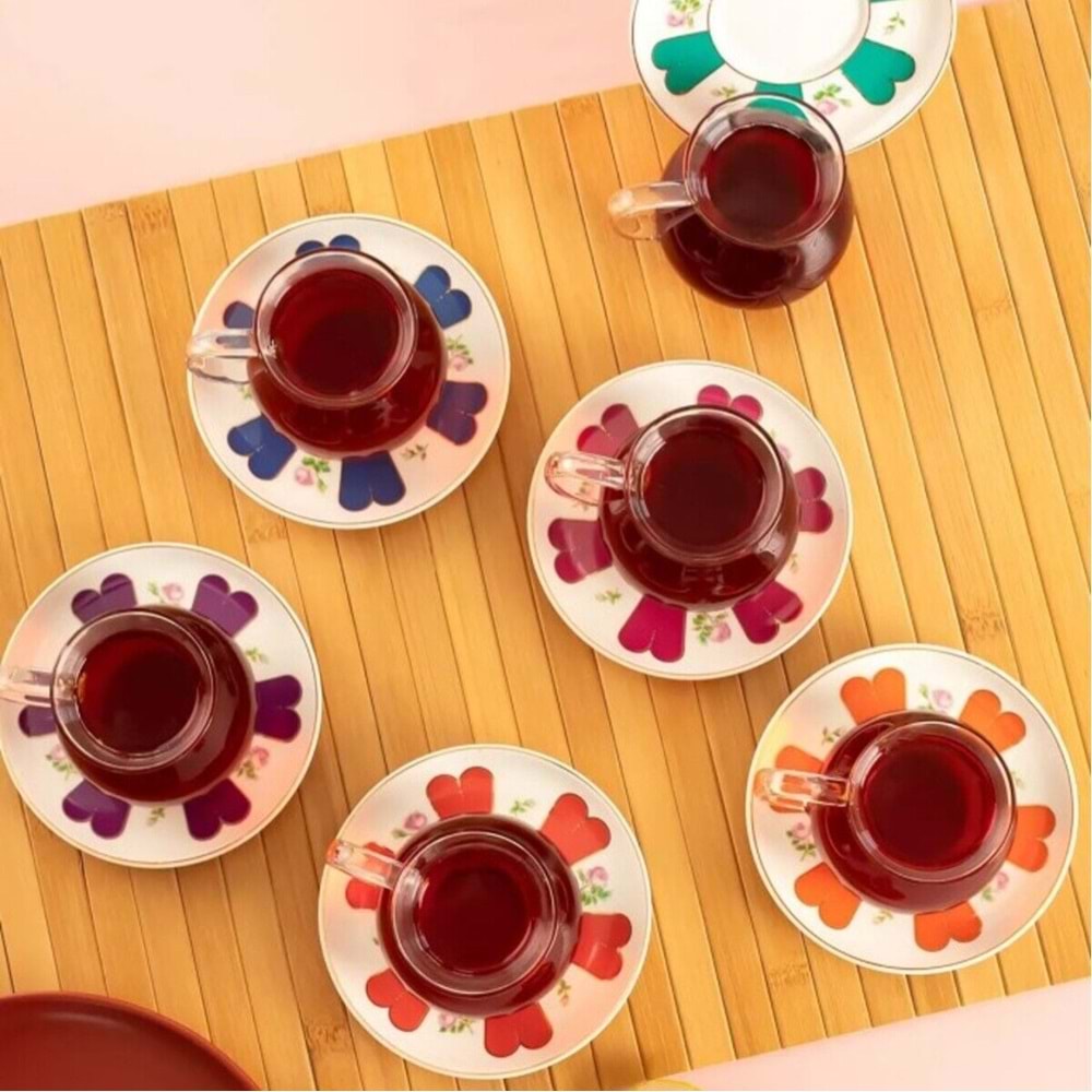 Perotti 17901 Beyoğlu Porselen Tabaklı Çay Seti 210 Ml