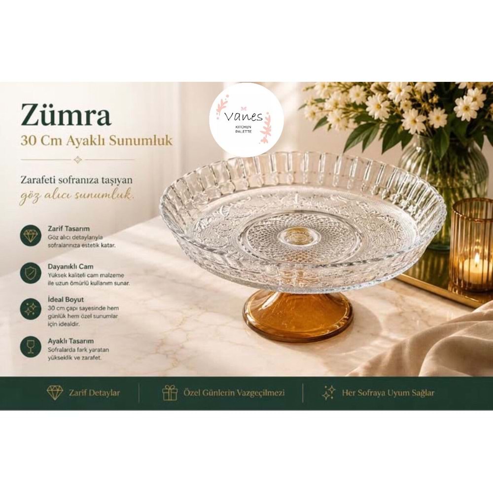 Vanes Zümra 30 Cm Ayaklı Sunumluk Renkli Ayak (6 Paket)