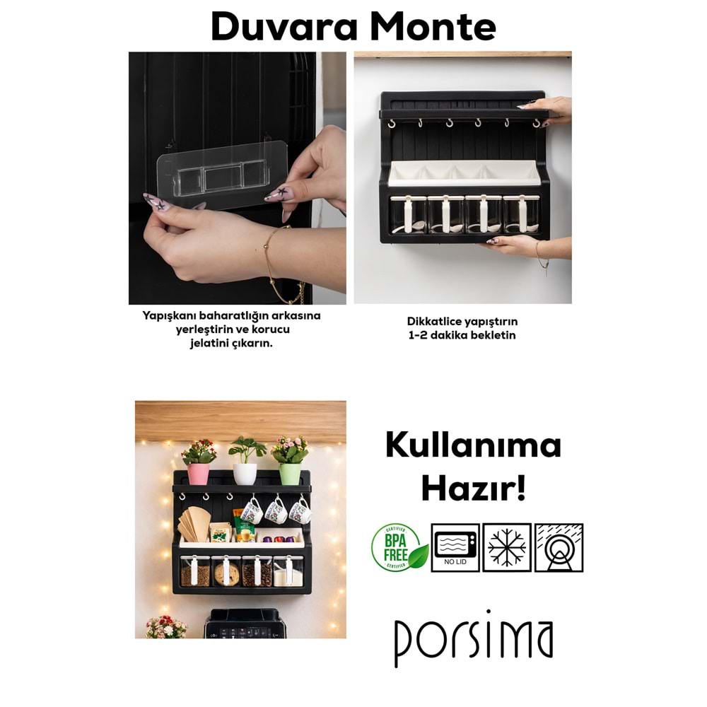 Porsima 4 Lü Kahve Köşesi Rafı