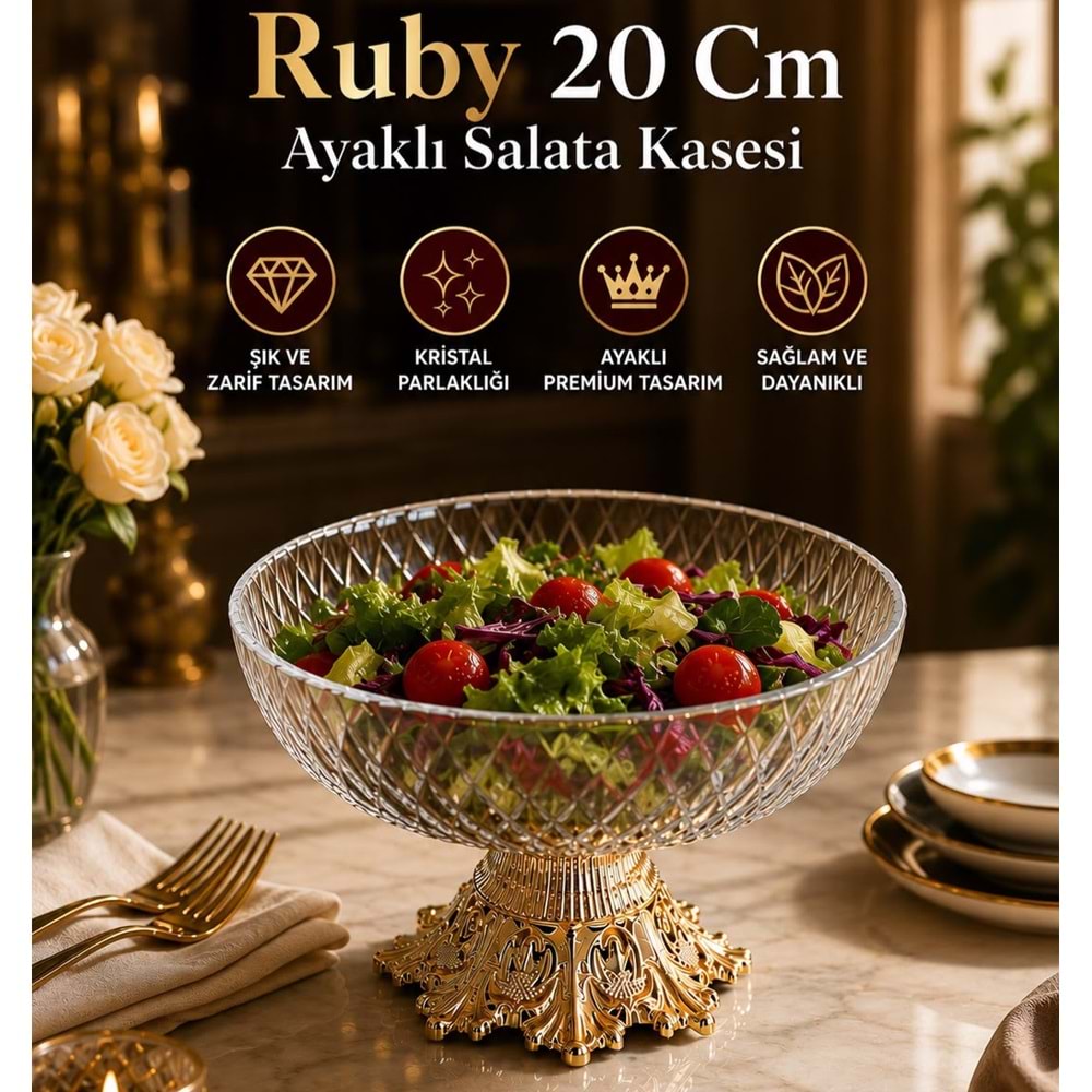 Vanes Rubby 20 Cm Gold Ayaklı Sunumluk