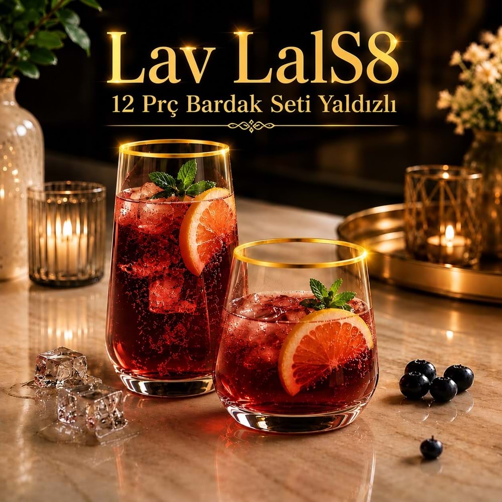 Lav Lals8 12 Prç Bardak Yaldızlı (4 Paket)