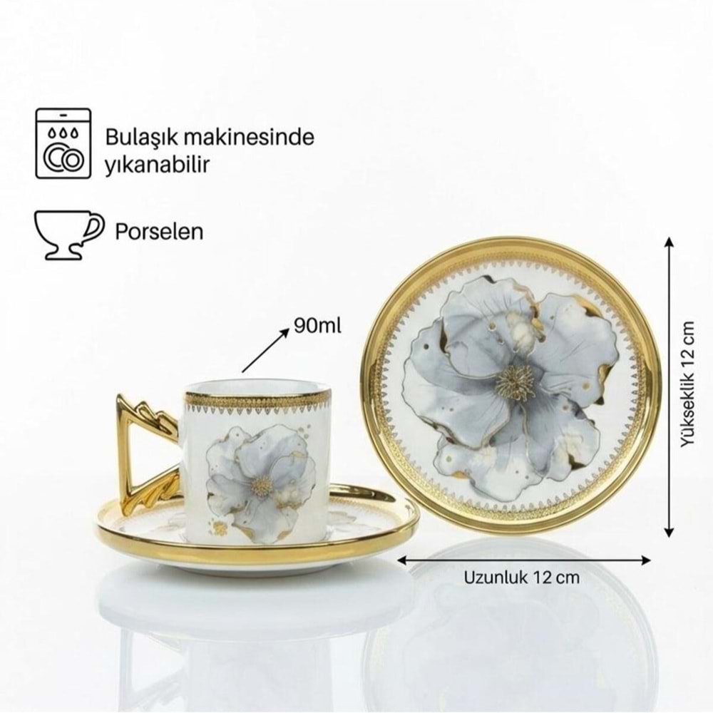 Özlife 9016 12 Prç Porselen Fincan Takımı (12 Adet)