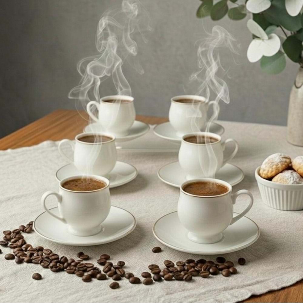 Özlife 9021 12 Prç Porselen Fincan Takımı (12 Adet)