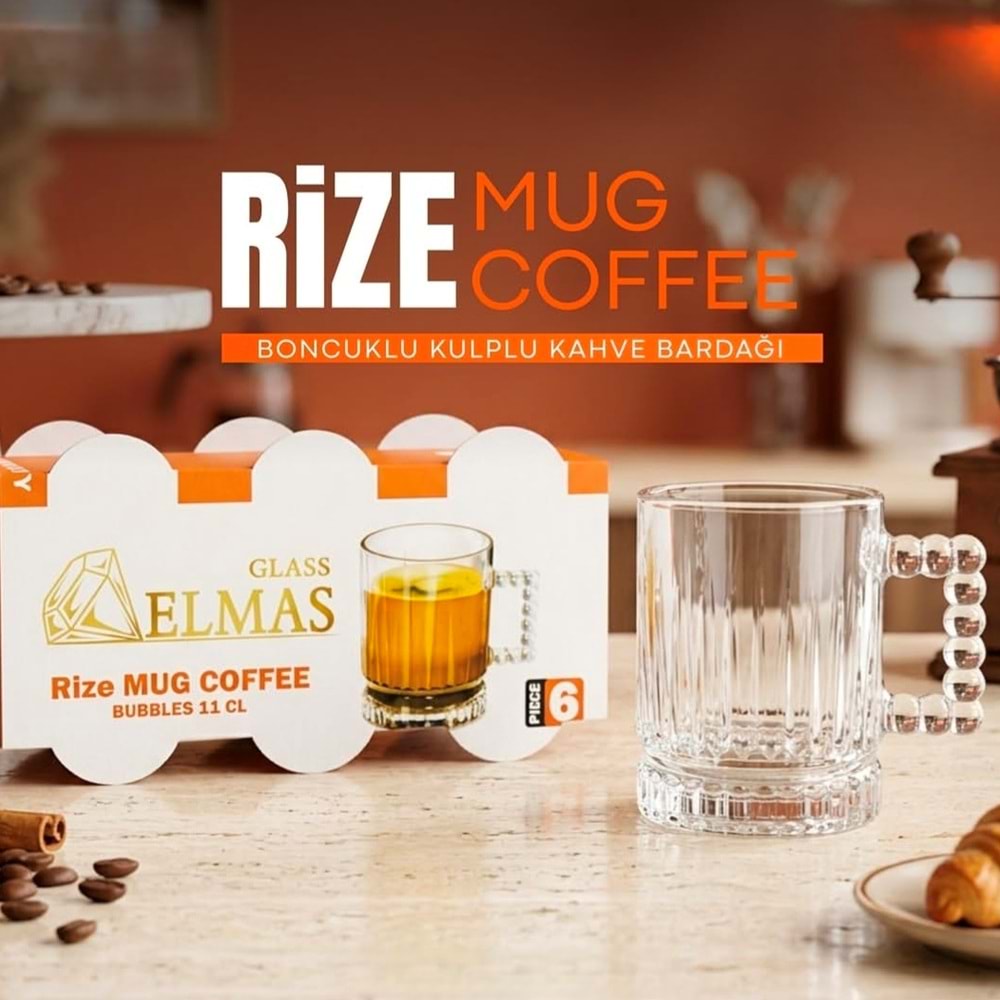 Elmas Rize Cam Kahve Fincanı (12 Paket)