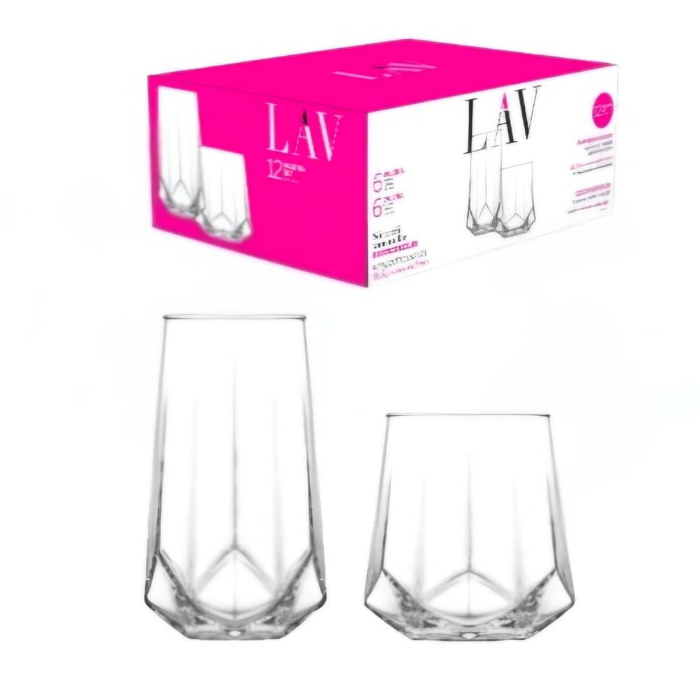 Lav Valerıas2 12 Prç Bardak Seti (4 Paket)