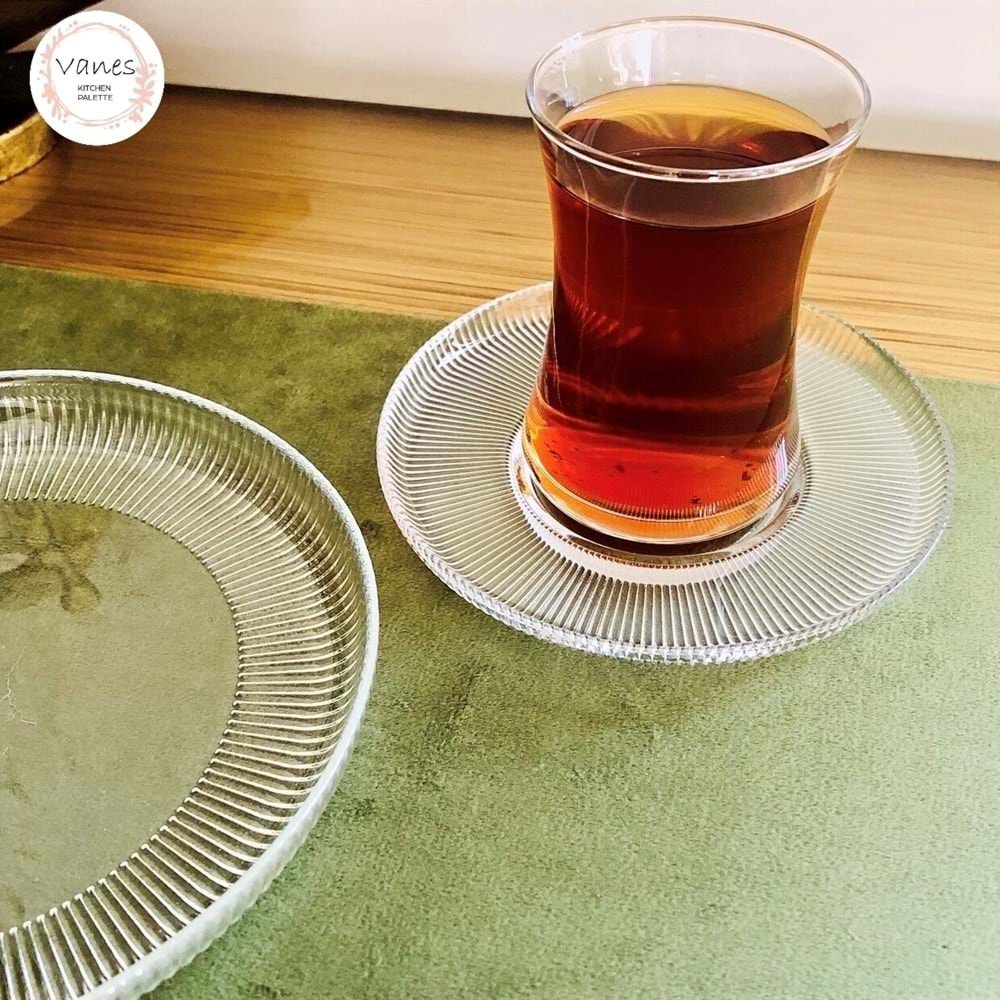 Vanes 306 Sensu 18 Parça Çay Seti Şeffaf (4 Paket)