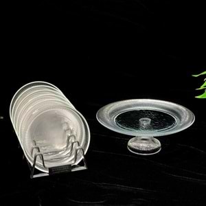 Vanes Şölen 7 Parça Ayaklı Sunumluk Şeffaf (4 Paket)