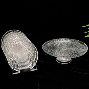Vanes Mozaik 7 Parça Ayaklı Sunumluk Şeffaf (4 Paket)