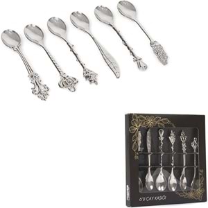 Akmetal Motifli 6 Lı Kaşık (110 Paket)