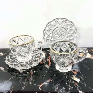 Herencıa Ahu 2 Li Nescafe Fincanı Yaldızlı (9 Paket)