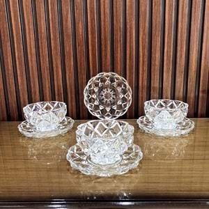 Herencıa Orkide 12 Prç Kristal Kase Çerez Seti Sade (4 Paket)