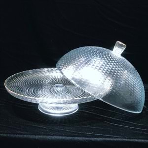 Vanes Aden 30 Cm Ayaklı Kek Fanusu Ağız Yaldız (4 Adet)