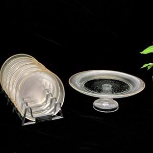 Vanes Şölen 7 Parça Ayaklı Sunumluk Ağız Yaldız (4 Paket)