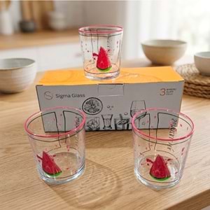 Sigma 41536 3 Lü Renkli Meşrubat Bardak (6 Paket)