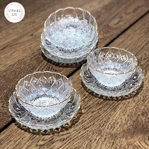 Herencıa BB-100 6 Lı Çerezlik Kase Yaldızlı (12 Paket)