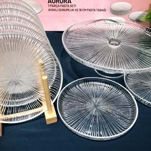 Vanes Linea 7 Parça Ayaklı Sunumluk Şeffaf (4 Paket)