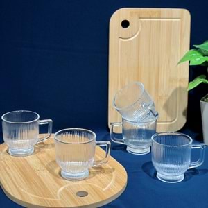 Herencıa Lilyum 6 Lı Kulplu Bardak (8 Paket)