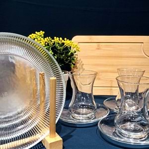 Vanes 303 18 Parça Sensu Çay Seti Şeffaf (4 Paket)