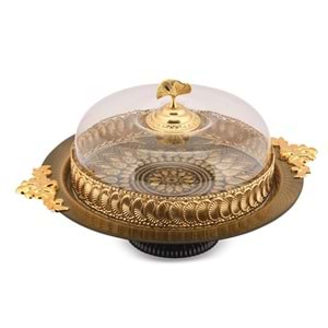 Mokka 33 Cm Kapaklı Ayaklı Kek Fanusu (6 Paket)