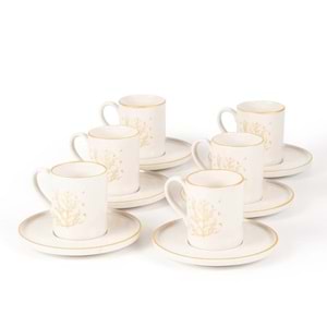 Mest 12 Prç Desenli Kahve fincanı