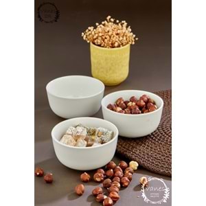 Vanes 3 Lü Porselen Çerezlik Kase (8 Paket)