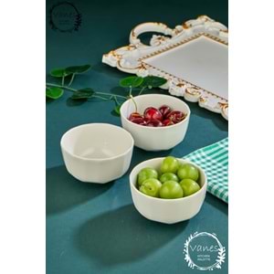 Vanes 3 Lü Porselen Çerezlik Kase (8 Paket)
