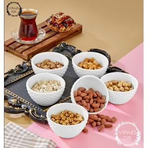 Vanes 3 Lü Porselen Çerezlik Kase (8 Paket)