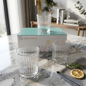 Sigma Sgm12539 52435 6 Lı Bardak 195 Cc Çizgili Sade (8 Paket)