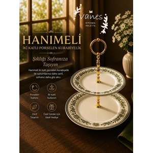 Vanes Vns3018 İki Katlı Porselen Kurabiyelik (6 Paket)