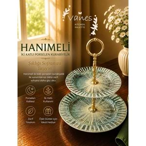 Vanes Vns3018 İki Katlı Porselen Kurabiyelik (6 Paket)