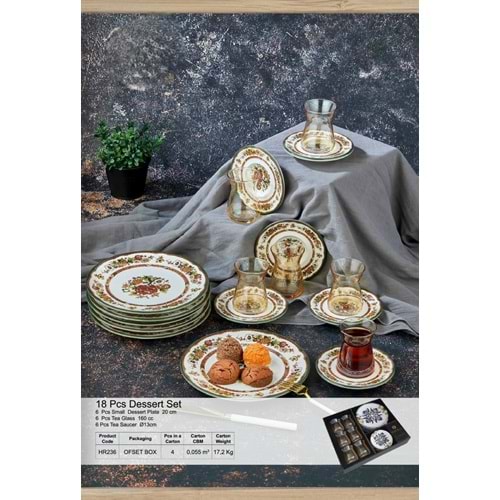 Herencıa 18 Parça Pasta Seti (4 Paket)