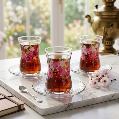 Lav Bahars2 12 Prç Desenli Çay Seti (6 Paket)