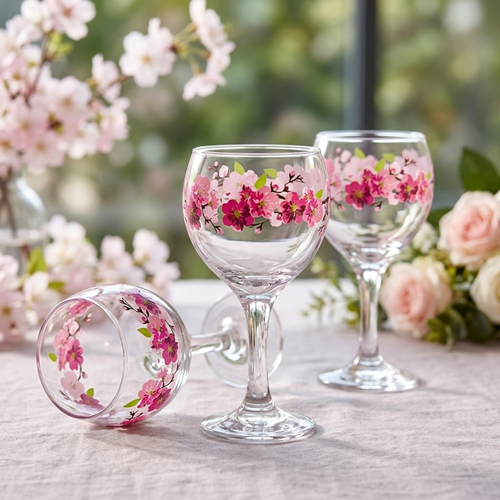 Lav Mis549 Ub7223Ad 3 Lü Desenli Ayaklı Bardak (8 Paket)