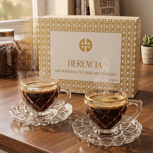 Herencıa Ahu 2 Li Nescafe Fincanı Yaldızlı (9 Paket)