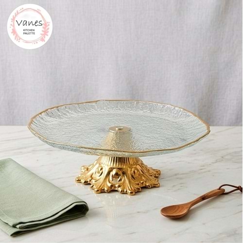 Vanes Frosted 28 Cm Çiçek Ayaklı Sunumluk Yaldızlı (8 Paket)