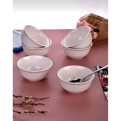 Seramik 12 Cm Çizgili Çorba Kasesi (36 Adet)