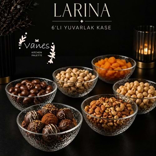 Vanes Larina 6 Lı Yuvarlak Kase (8 Paket)