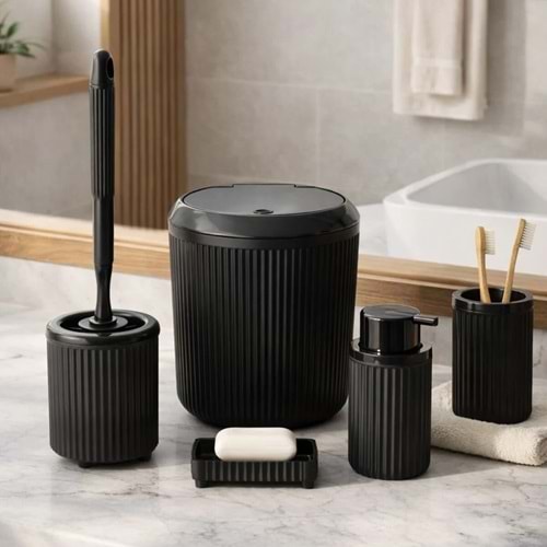 Leparis 3005-1 Goya 5 Prç Banyo Seti Siyah (Kutu)