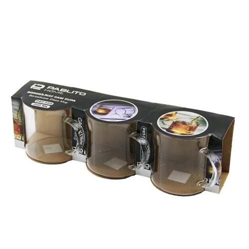 Pablito Pbt-589 Borosilikat 3'Lü Cam Kupa (Kutu)