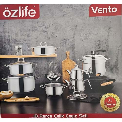 Özlife 4027 Vento Xl T18 Parça Tencere Seti Sade