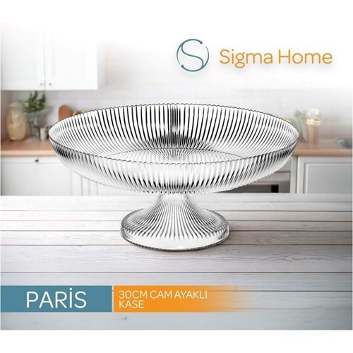 Sigma SGM12099 Paris GB1 30 Cm Cam Ayaklı Sunumluk Sade (4 Paket)