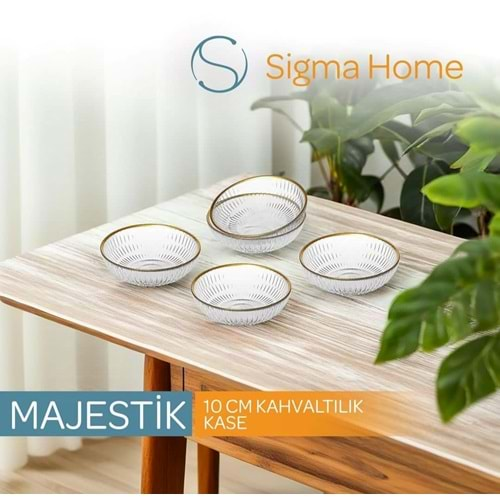 SGM12106 Majectic GB6 10 Cm Kahvaltılık Kase Ağız Yaldız (12 Paket)