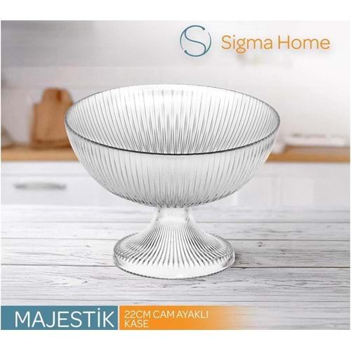 Sigma SGM12092 Majectic GB1 22 Cm Oval Cam Ayaklı Sunumluk (6 Adet)