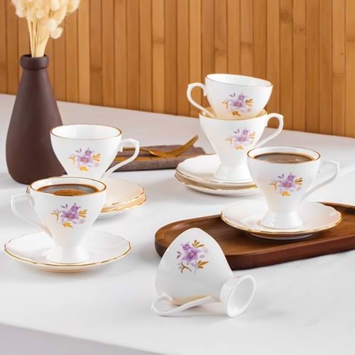 Perotti 4313 Yaldızlı Fincan Takımı 11917 Çiçekli (18 Paket)