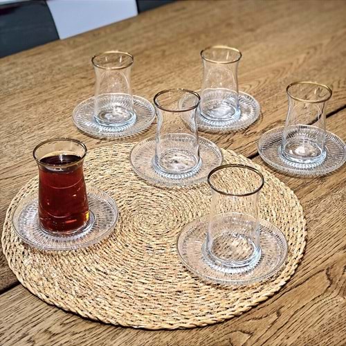 Vanes V327 12 Parça Majestic Çay Seti Ağız Yaldız (6 Paket)